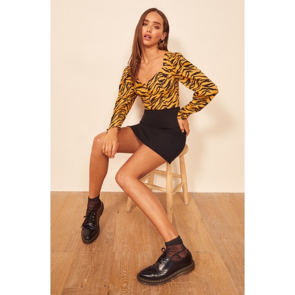 NWT Reformation Notta Tiger Print Blouse